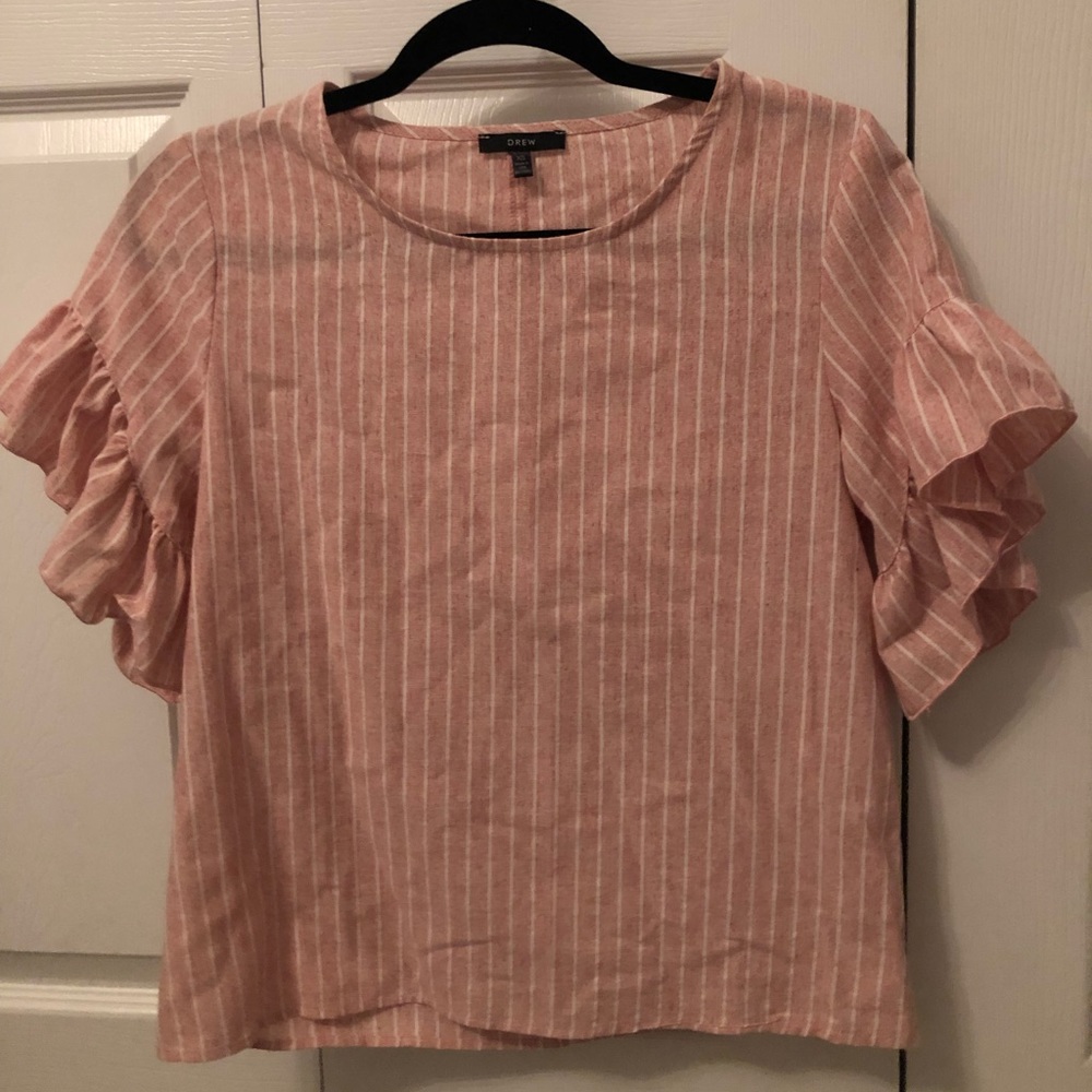 Pink and white striped top